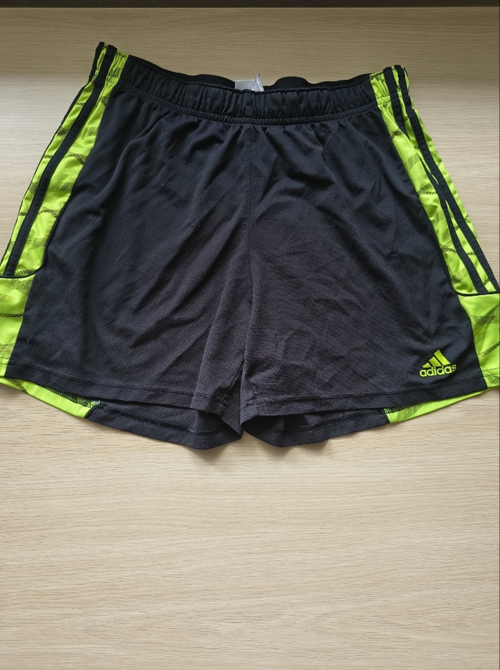 adidas Black with Neon Green Trim Sport Shorts
